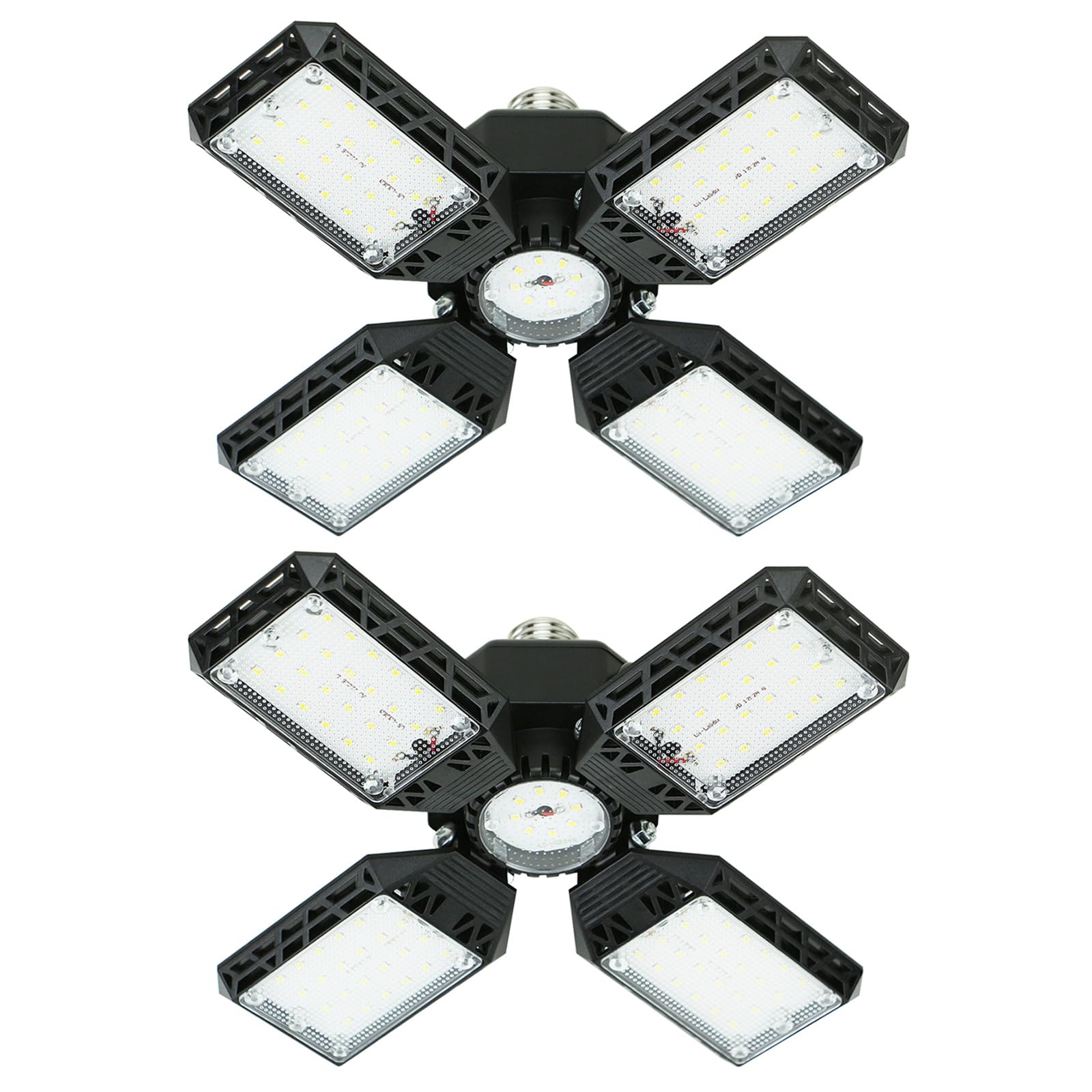 QiyuanLS garage light with four adjustable panels for wide coverage.