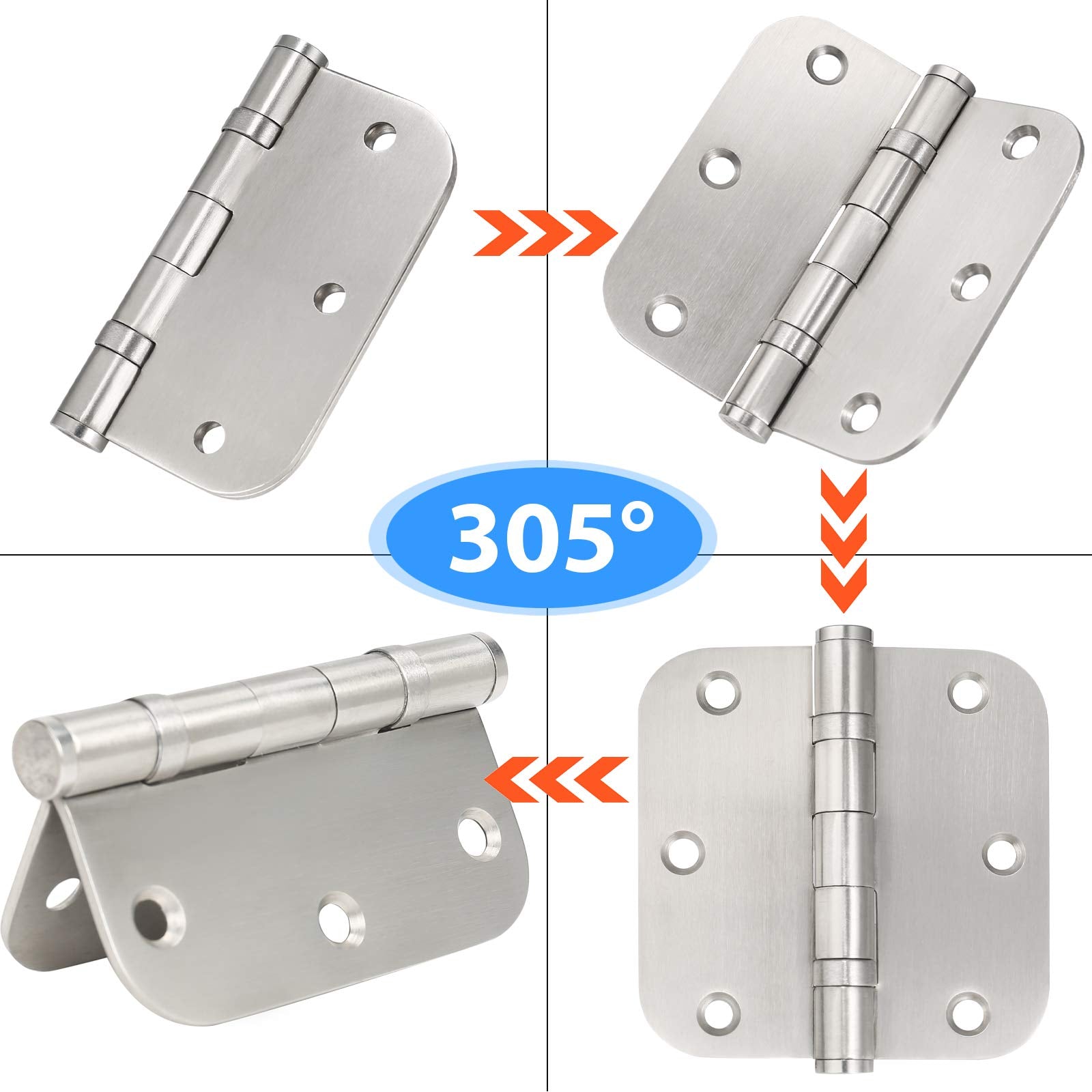 Qkenvo non-removable-pin door hinge design for secure performance