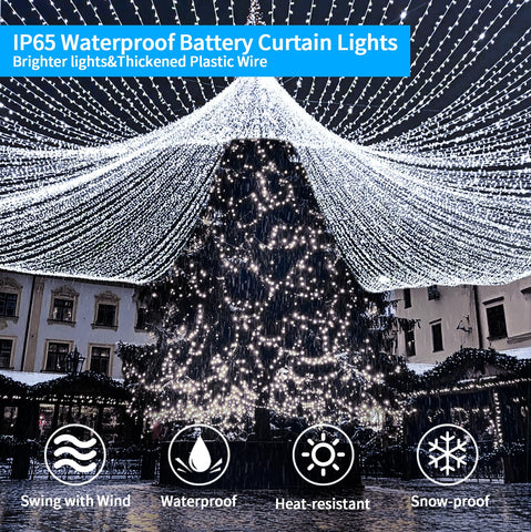 QLIRJAD curtain lights include 10 hooks for quick, tool-free hanging.