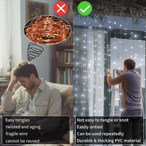 QLIRJAD curtain lights eight modes to tailor mood.