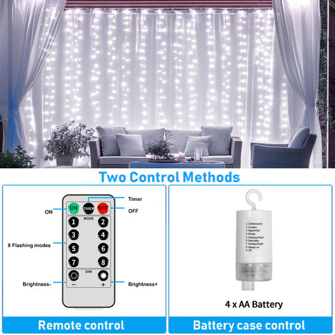 QLIRJAD curtain lights create a warm glow for parties and weddings.