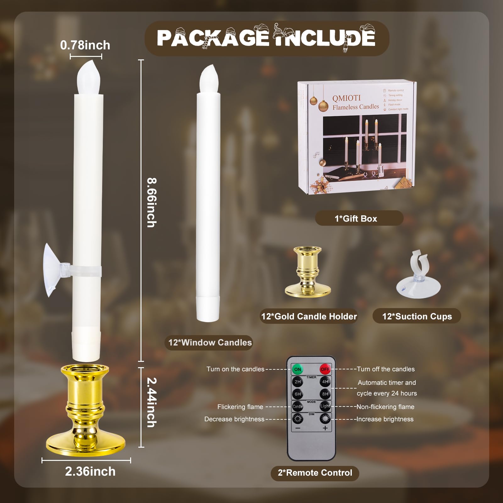 Qmioti window candle remote control simplifies nightly decoration timing
