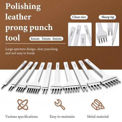 QMNNMA 2-prong leather punch for curved or short-distance spacing