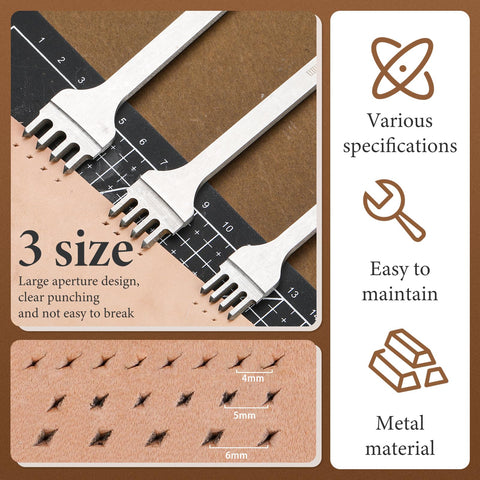 QMNNMA 6-prong leather punch for longer cuts and efficiency