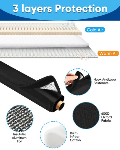 QNIZNOE 3-layer insulation sleeve securely fits portable hoses.