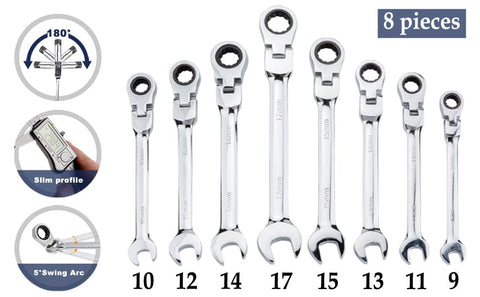 Qnkaa 72-tooth ratchet gear with a 5-degree swing for tight spaces.