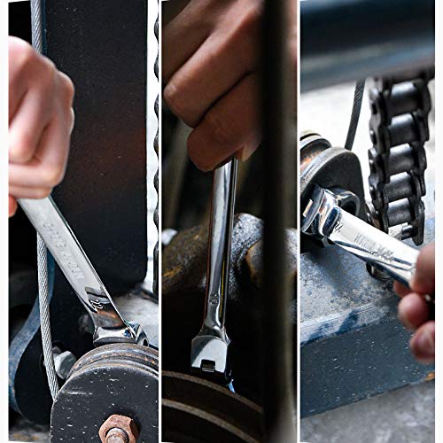 Qnkaa 14mm wrench helps reach awkward bolts in cabinets and furniture.