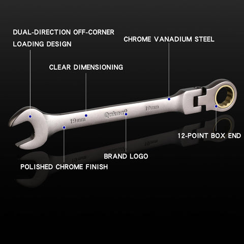 Qnkaa 11mm flexible wrench for versatile reach and fast toggling.