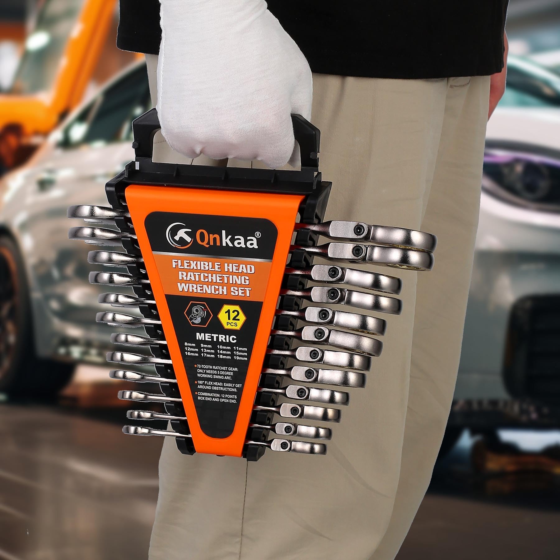 Qnkaa 13mm flex-head ratchet offers durable grip and versatile use cases.