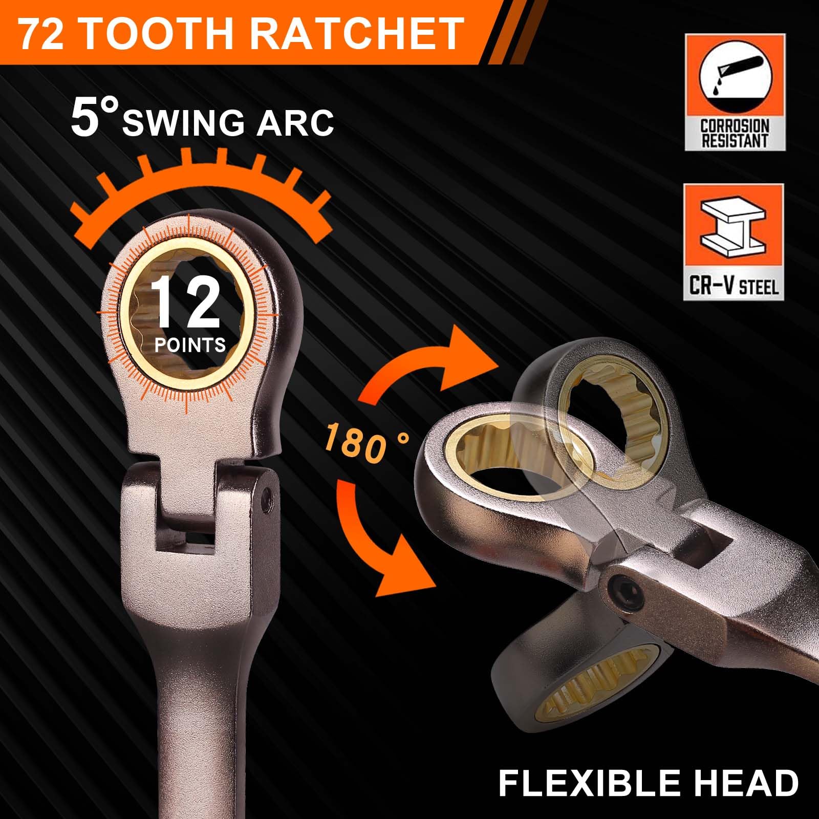 Qnkaa 9mm flex-head wrench ideal for narrow engine bays and quick adjustments.