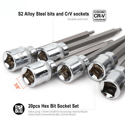 Qnkaa metric hex bits ranging from 3 to 12 mm for versatile fasteners
