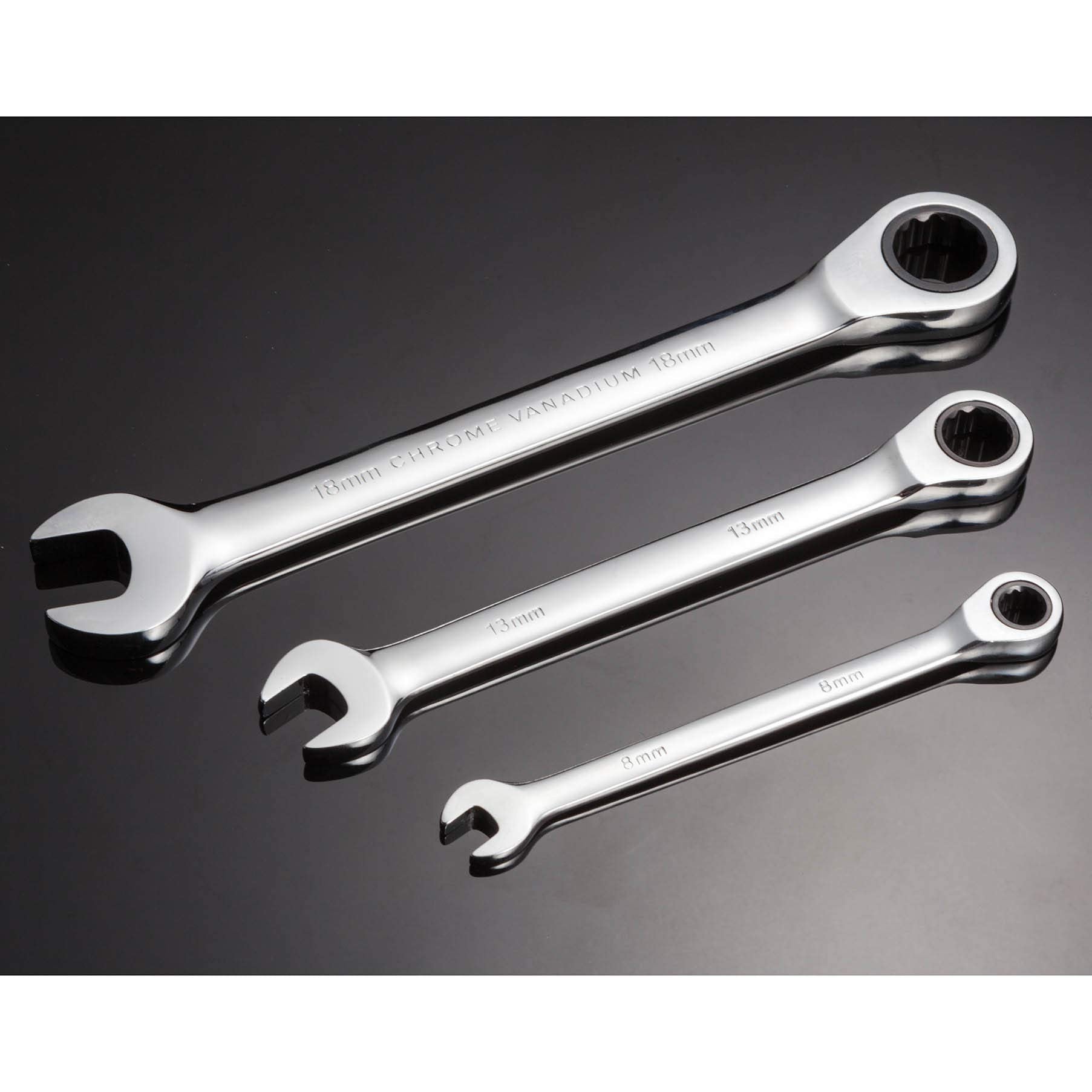 Qnkaa metric wrench set with open end and bi-hex ends for versatility