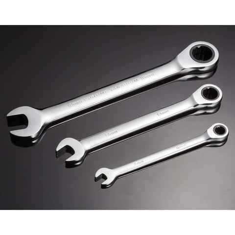 Qnkaa metric wrench set with open end and bi-hex ends for versatility