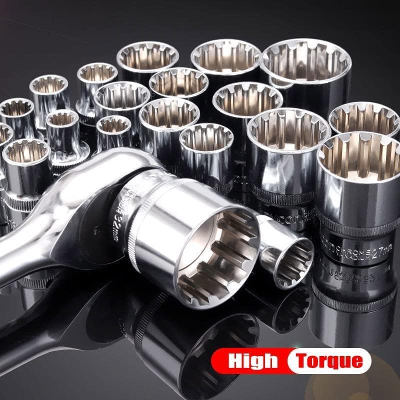 Qnkaa Cr-V spline sockets deliver high torque potential for engine maintenance.