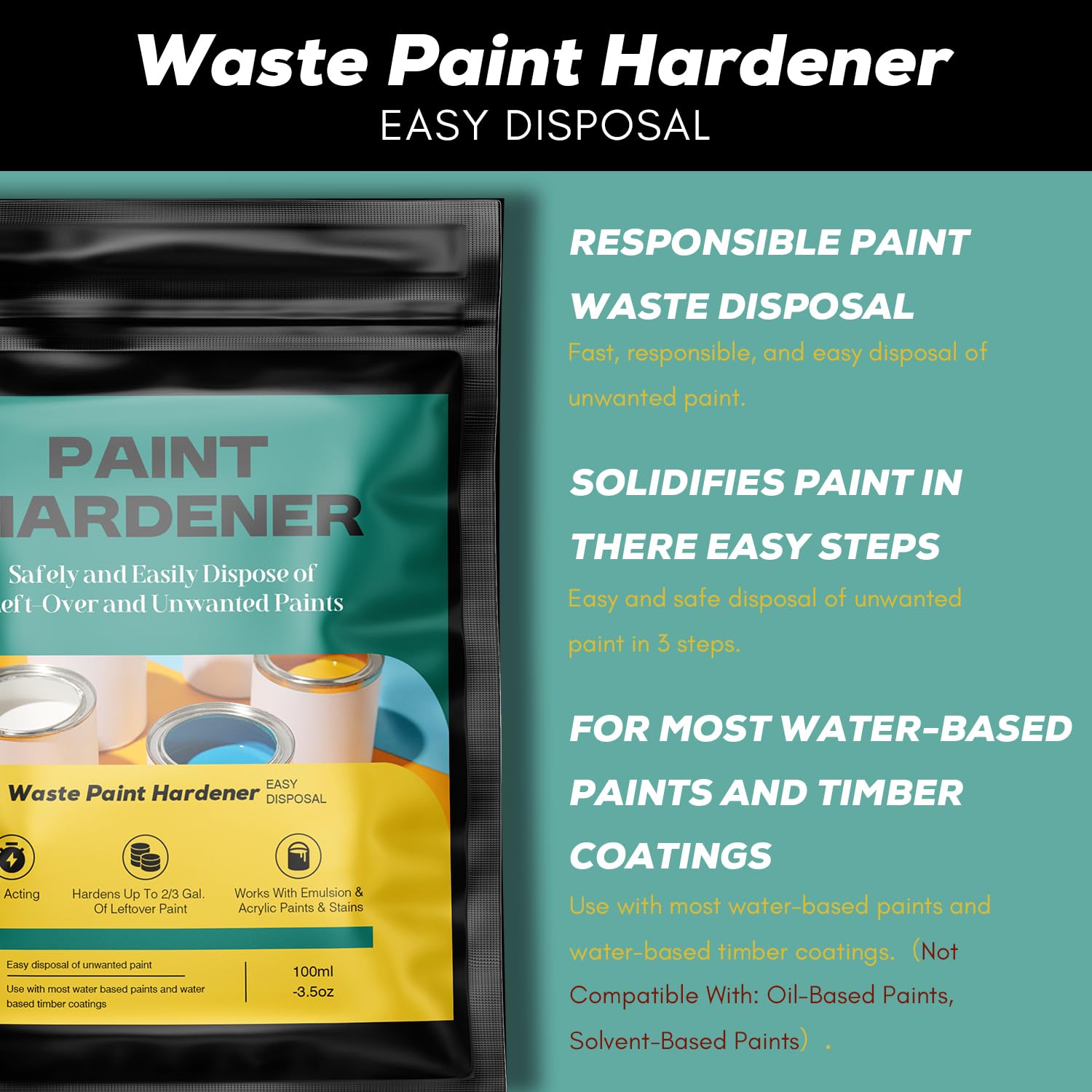 Qoddxx fast-acting powder begins thickening paint quickly during use