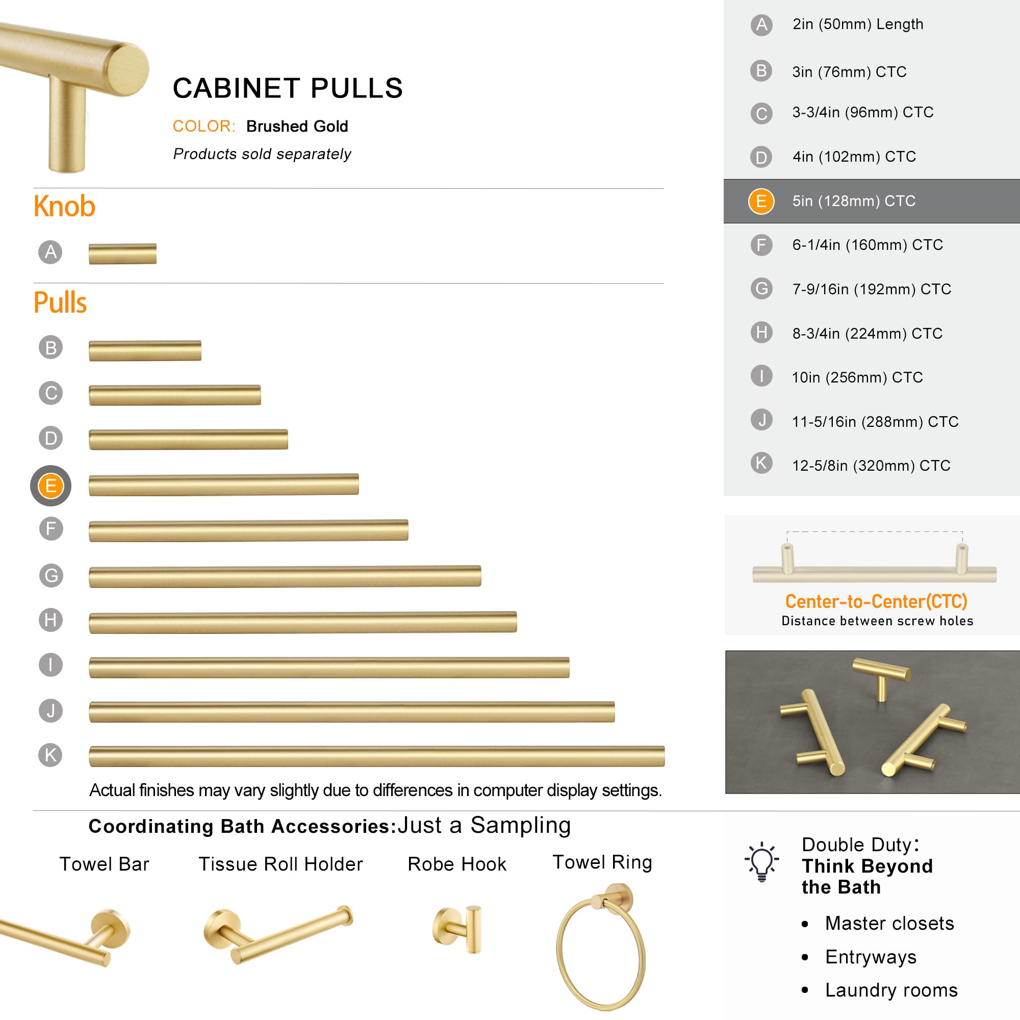 QOGRISUN 7-inch length pulls in a cohesive cabinetry run.