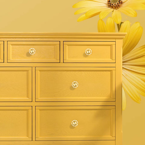 QOGRISUN brass crystal knob shiny brass finish enhances cabinet appearance