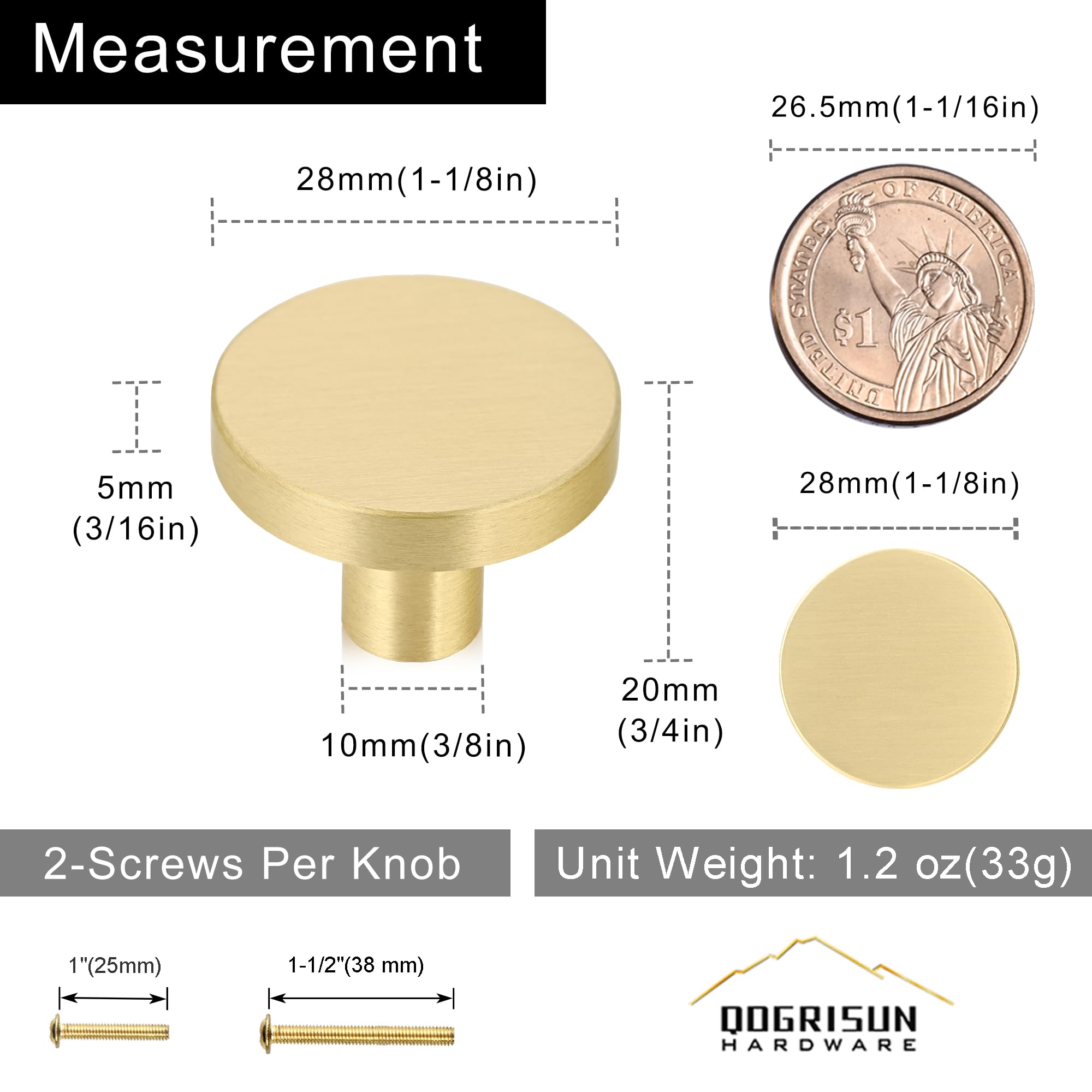 QOGRISUN packaging for a 10-pack demonstrates ready-to-install hardware.