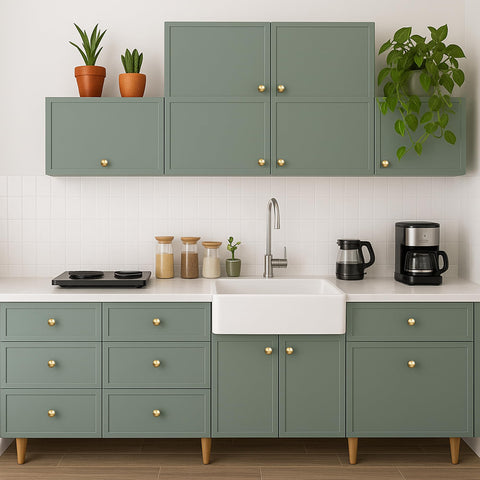Dresser upgrade with sleek brushed brass hardware by QOGRISUN.