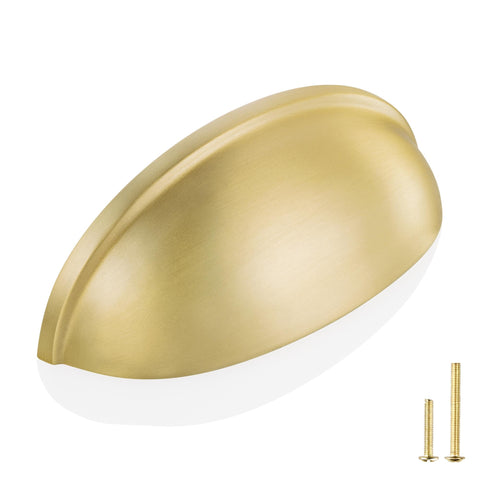 QOGRISUN cabinet pulls in brushed brass brighten kitchen cabinets with a sleek, durable finish
