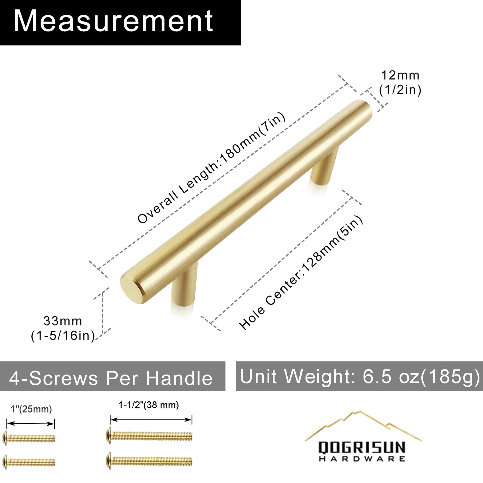 QOGRISUN pulls on a dresser drawer showing a sleek euro-style grip.