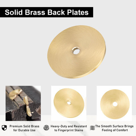 QOGRISUN solid brass back plate round brushed finish for durability