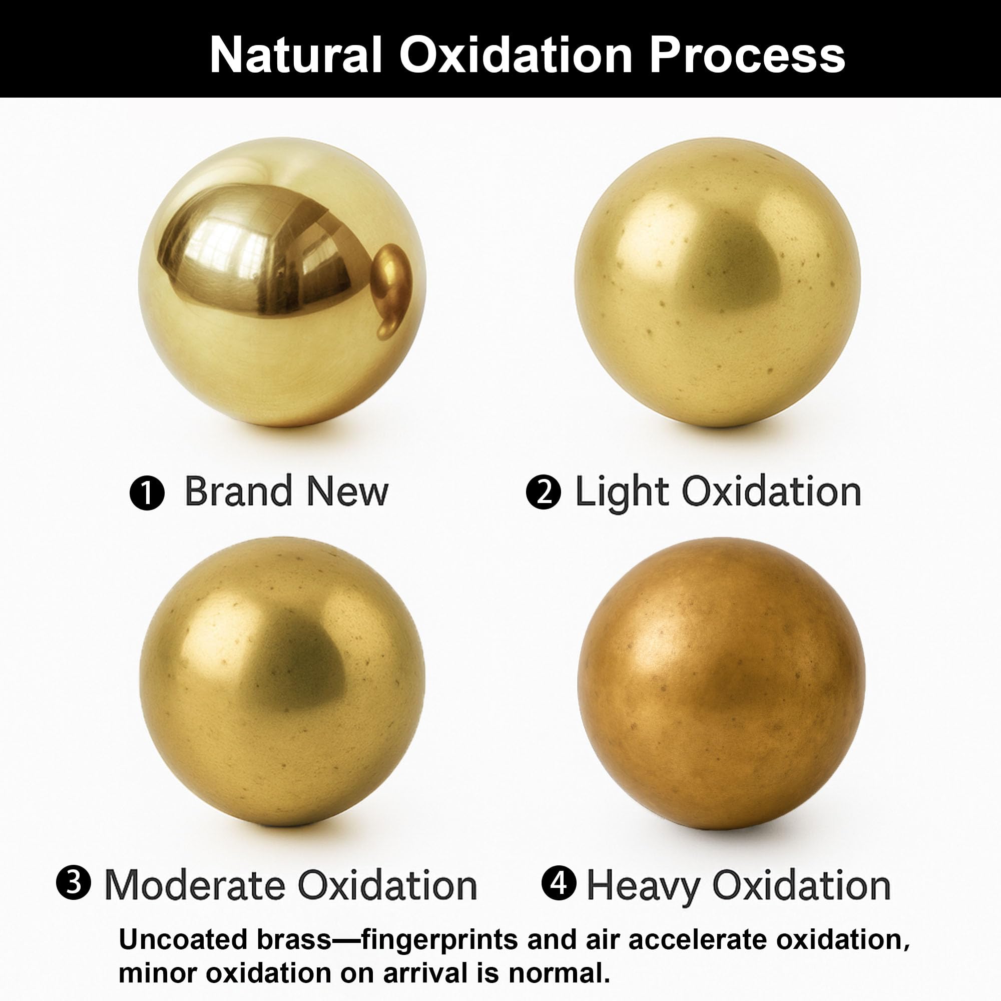 QOGRISUN unlacquered brass knob closeup highlights the polished finish.