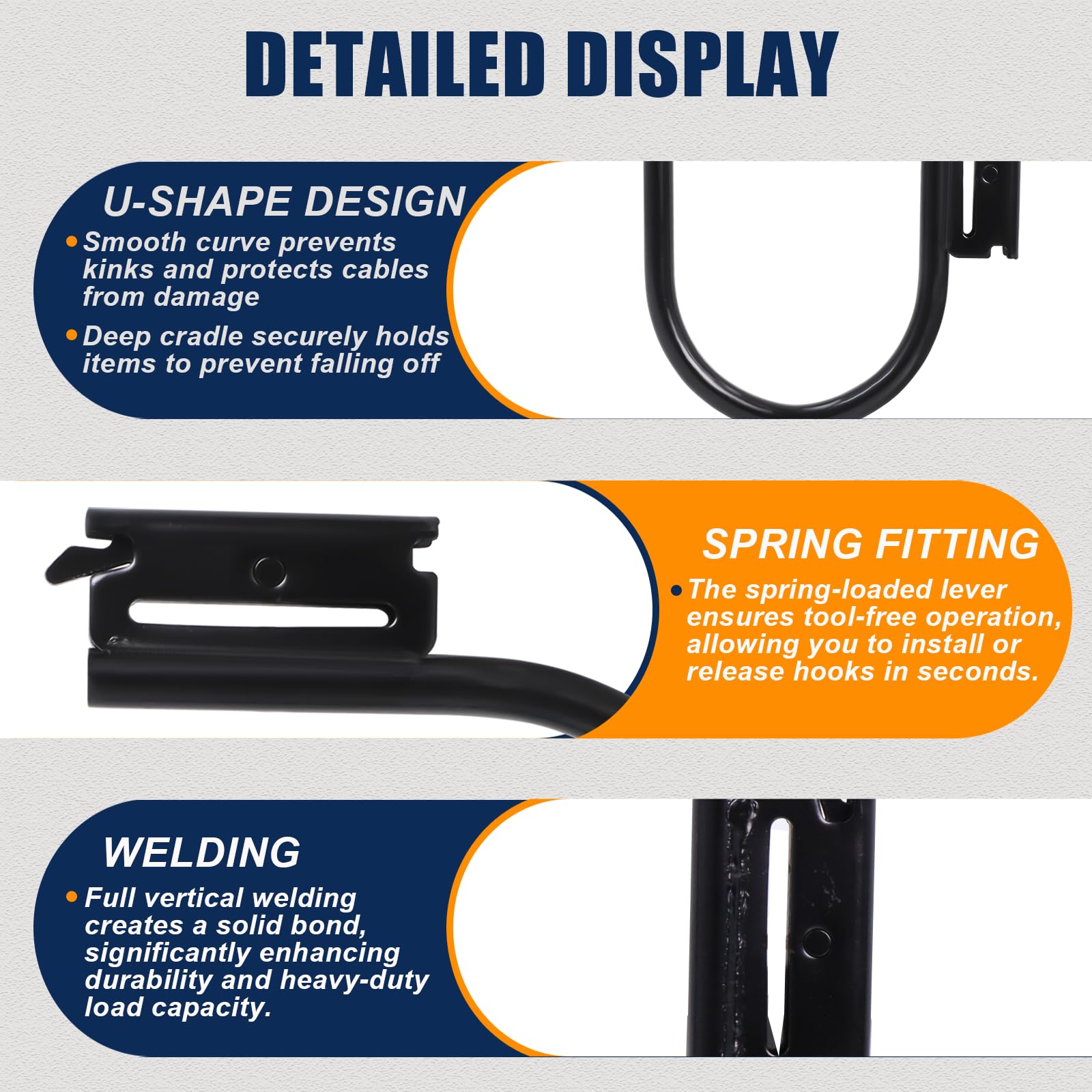 Qopaw Garage and workshop organization with vertical hooks