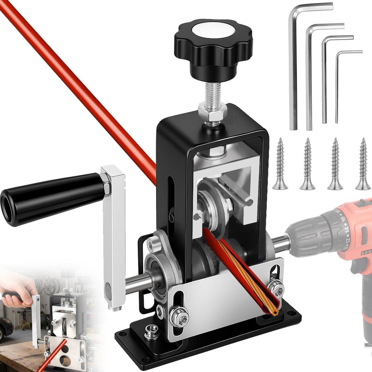 Qopaw manual wire stripper frame shows sturdy build for efficient copper stripping.