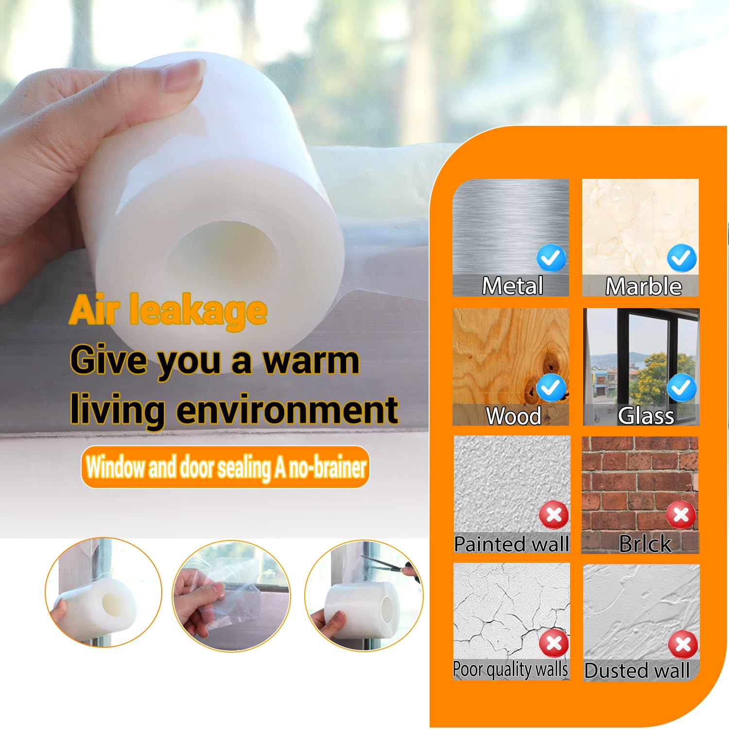 Qoqooice shower glass gap sealing keeps bathrooms warmer and quieter