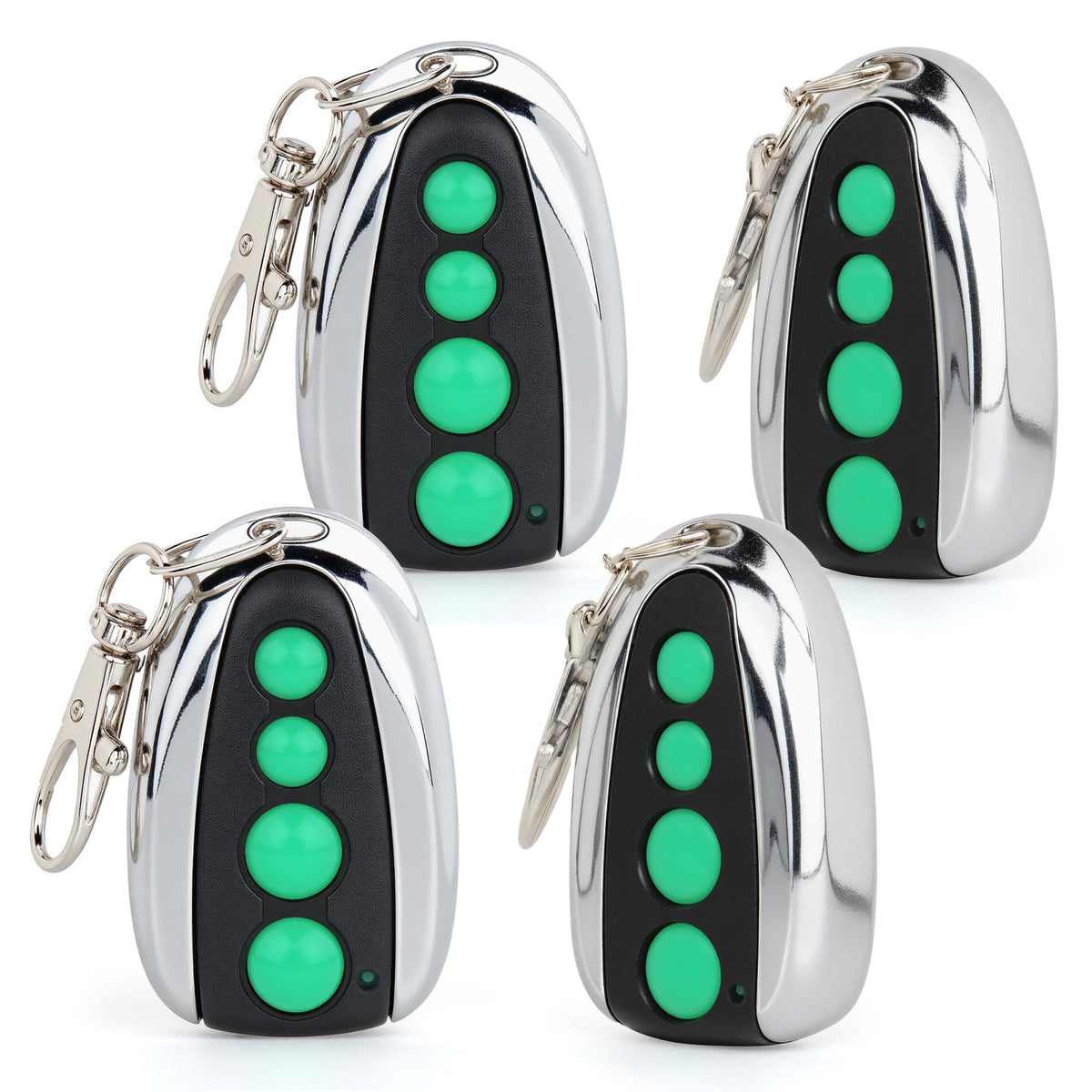 Qoroos M12 gate remote front view shows compact pocket-friendly design for quick access