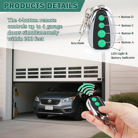 Qoroos M12 gate remote in hand demonstrates portable, keychain-sized control
