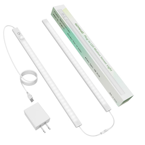 QOYWUO 14-inch slim LED motion light for cabinets, precise under-cabinet illumination.