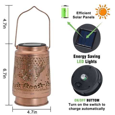 QPPDER hummingbird solar lantern along a pathway for guided illumination