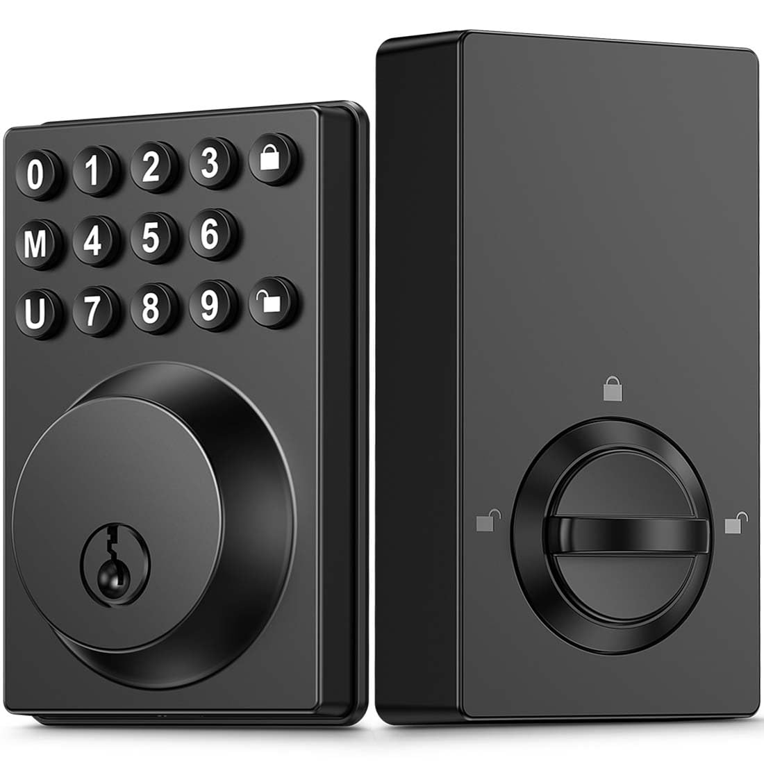 QPW keyless front door lock keypad matte black for smooth everyday entry