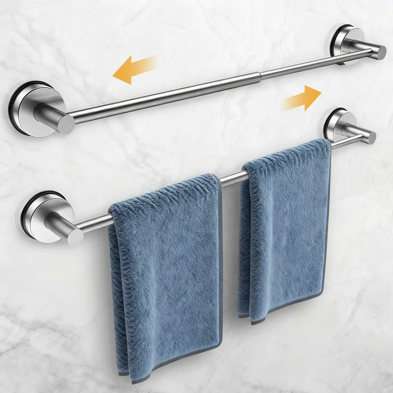 QQK adjustable towel bar 14-24 inch for flexible bathroom storage and easy adjustment.