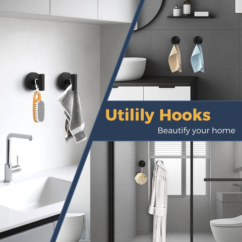 QQK 4-pack hooks feature a distinctive T-shape design for space-saving organization