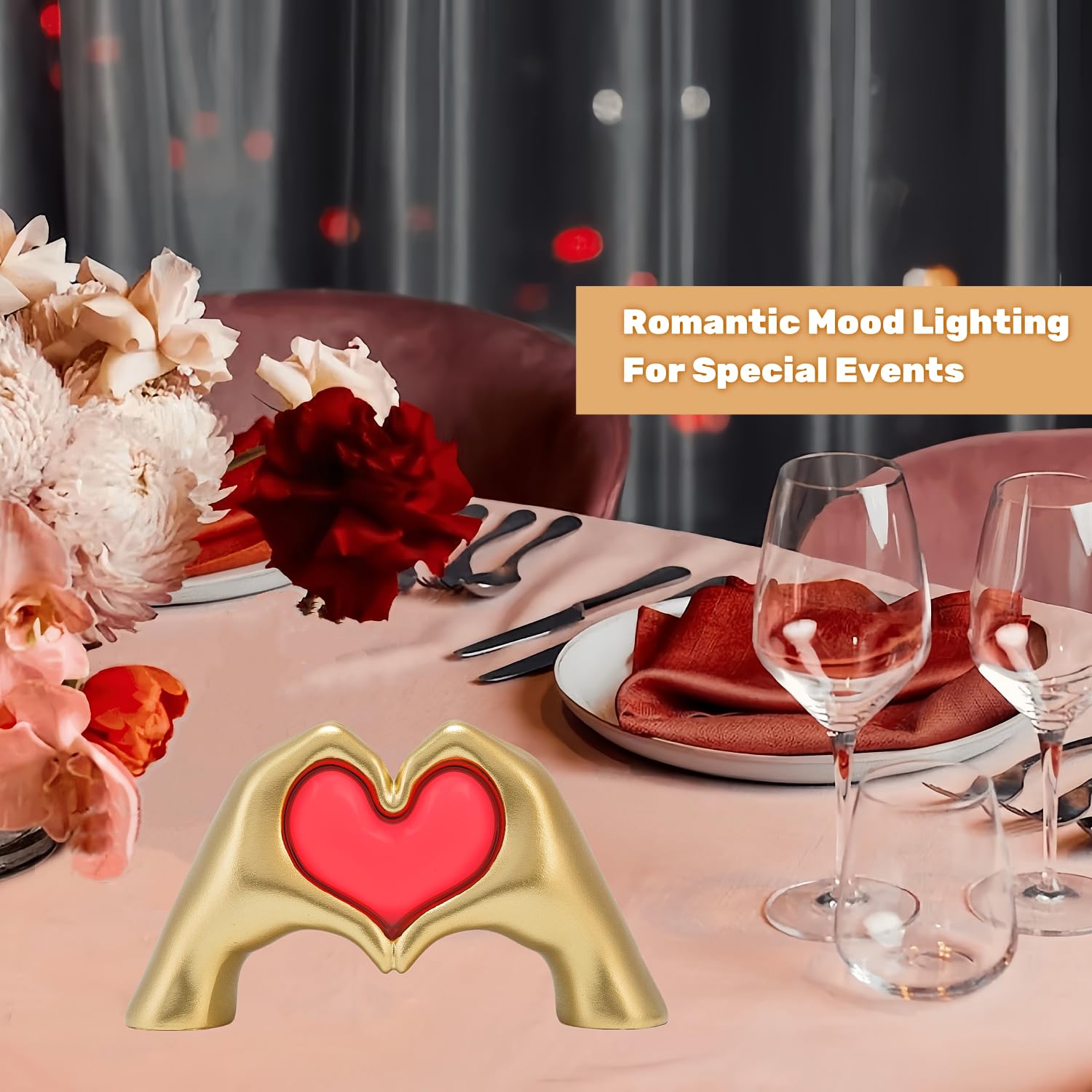 Qrglintwin Heart Hands Lamp makes a heartfelt gift for special occasions