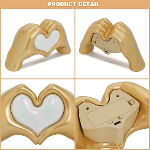 Qrglintwin Heart Hands Lamp USB powered for cordless convenience at home or travel