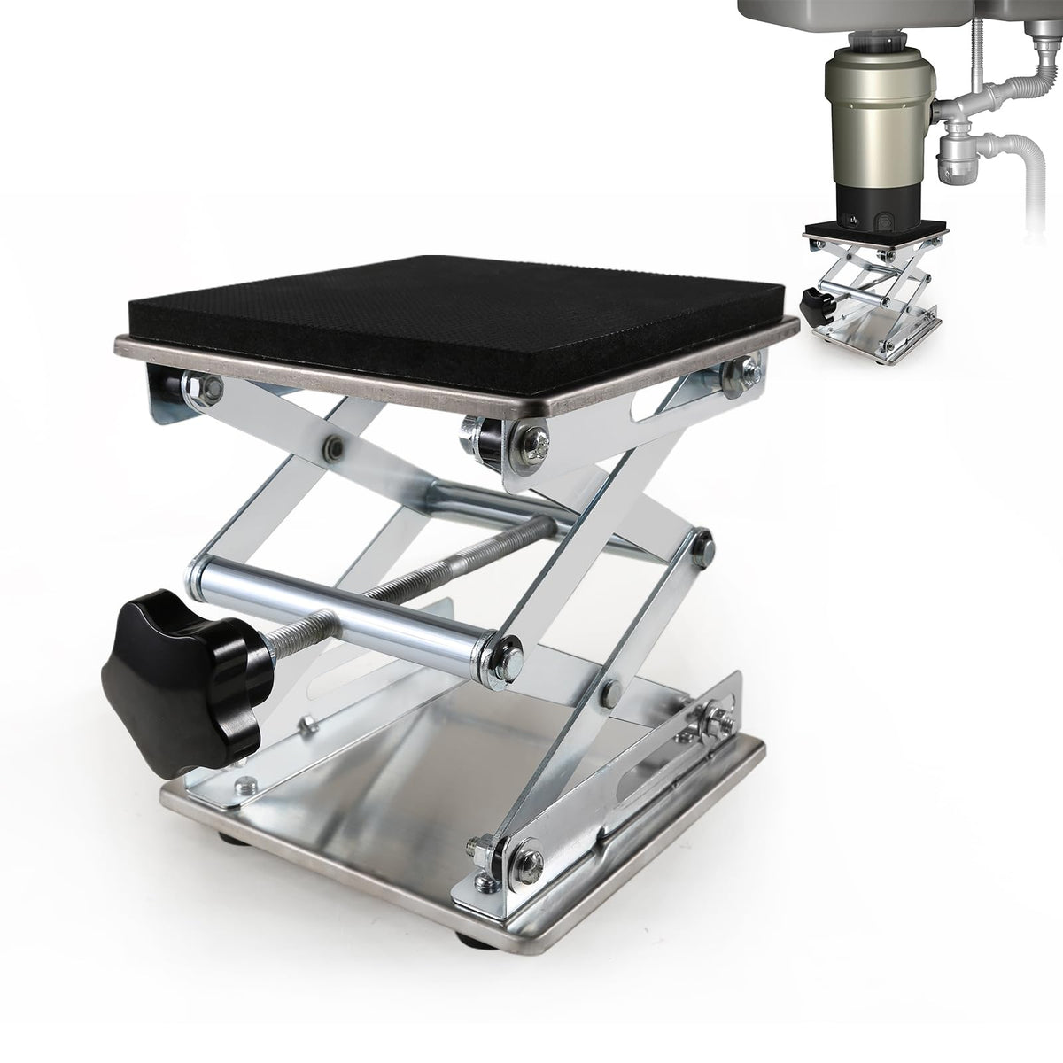 QruiLanTu garbage disposer bracket package secures under-sink setup with durable stainless steel.