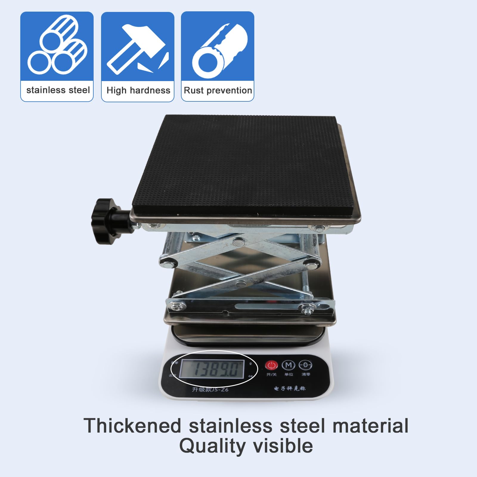 QruiLanTu sturdy stainless-steel frame with four feet enhances stability.