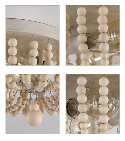 QS Boho Chandelier enhances kitchen and dining area with warm lighting