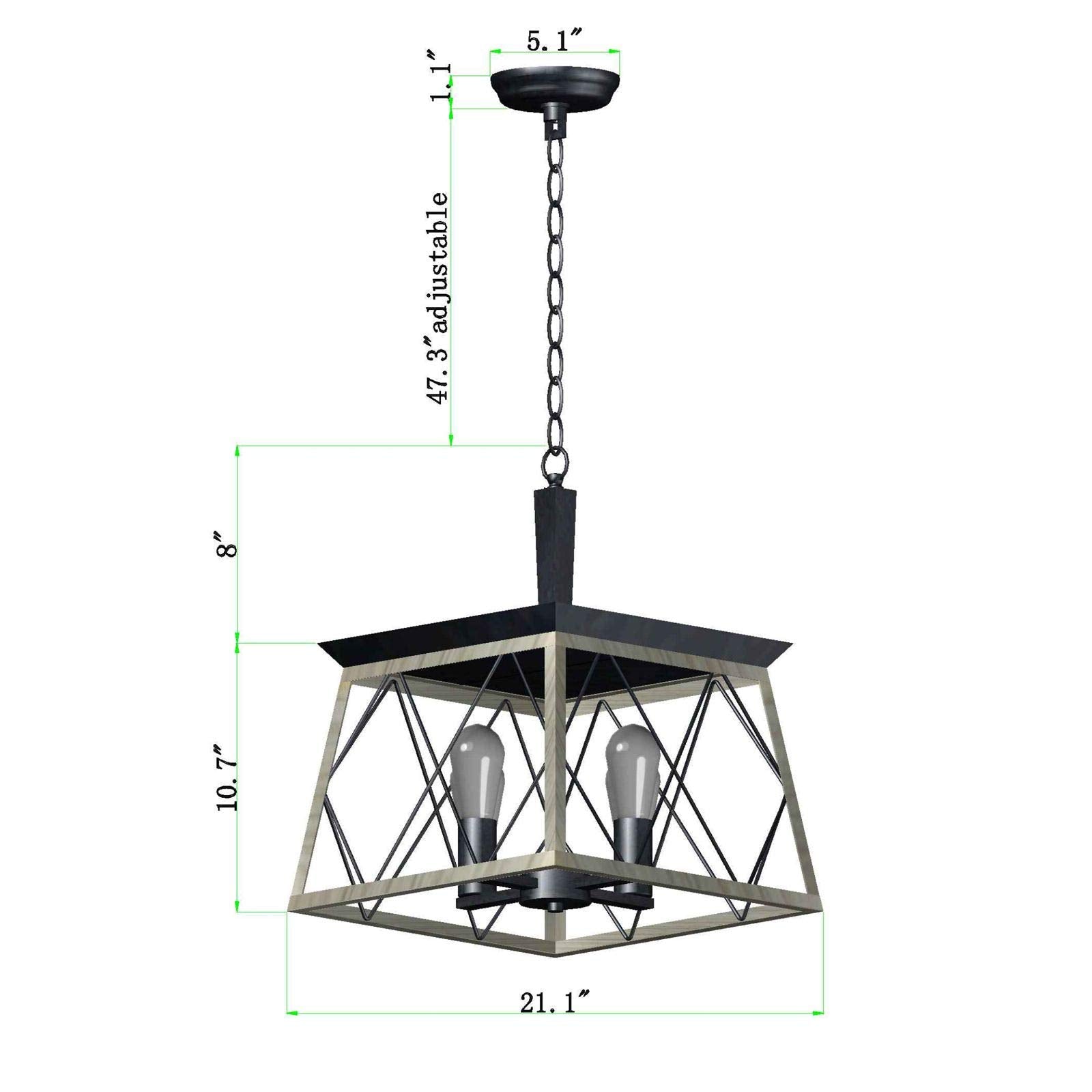 Adjustable chains let you tailor height for sloped or vaulted ceilings.