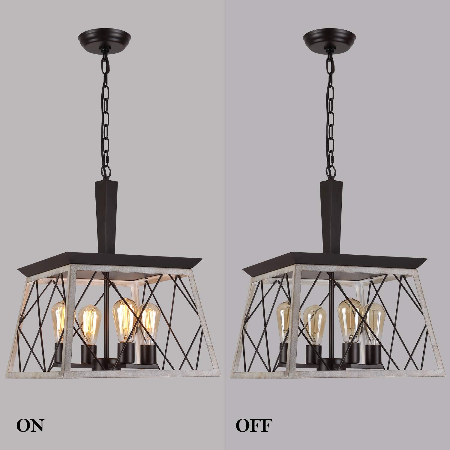 Durable wrought iron construction offers long-lasting decorative lighting.