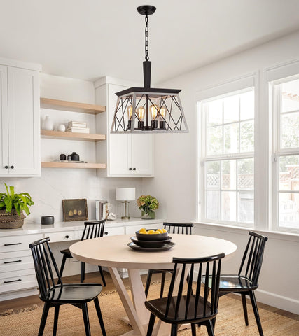 Iron cage design adds retro character to living spaces and foyers.