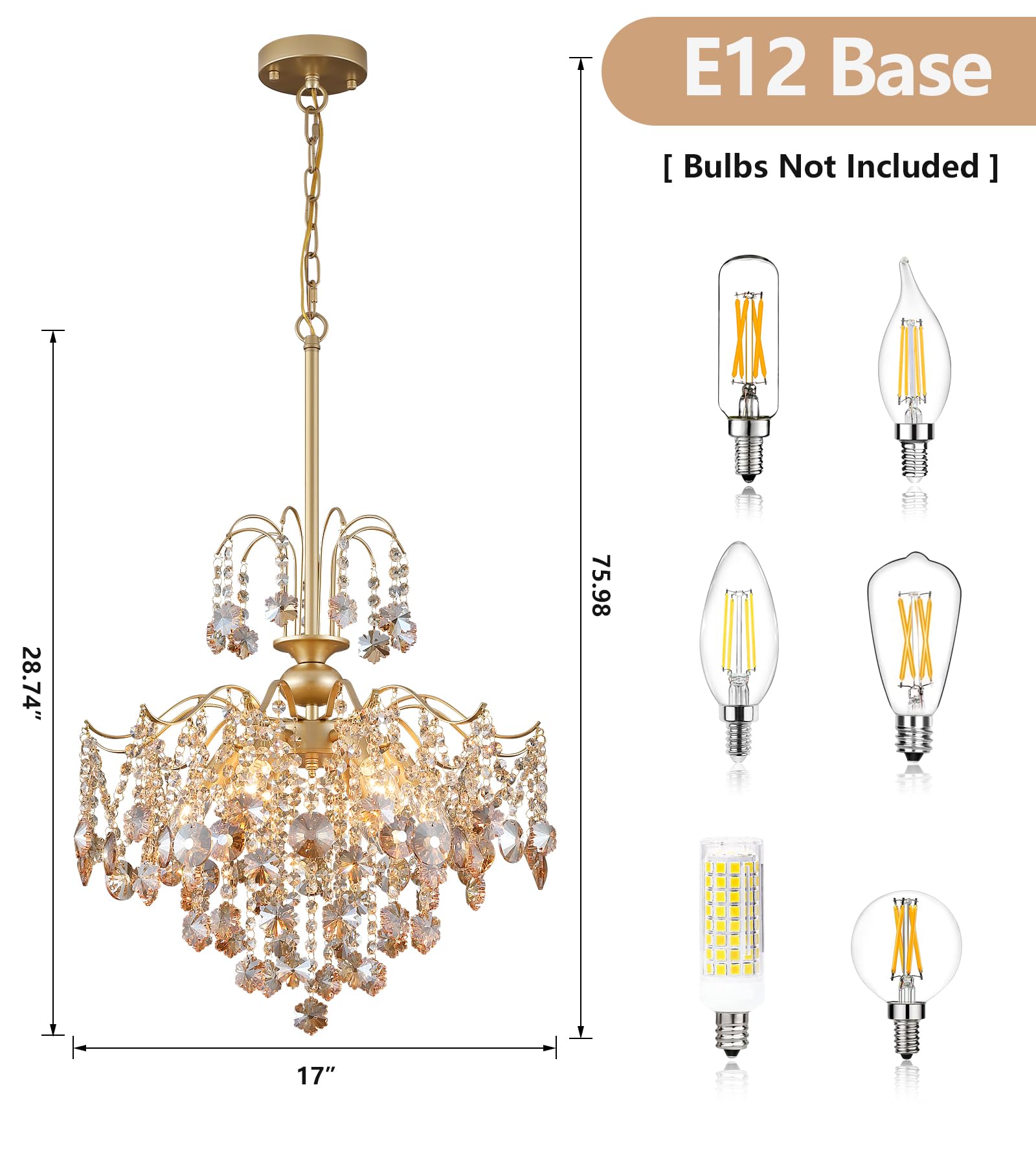 Q&S gold crystal pendant light enhances living rooms and entryways with warm amber refraction