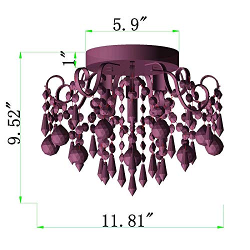 Q&S pink crystal ceiling light creates sparkling focal point in living spaces.