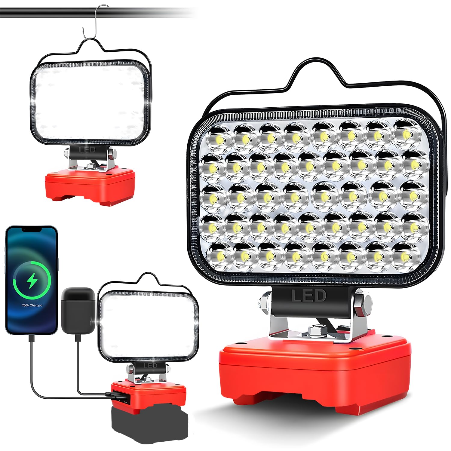 QSDXNYDC cordless LED work light compatible with Craftsman 20V for versatile jobsite lighting.