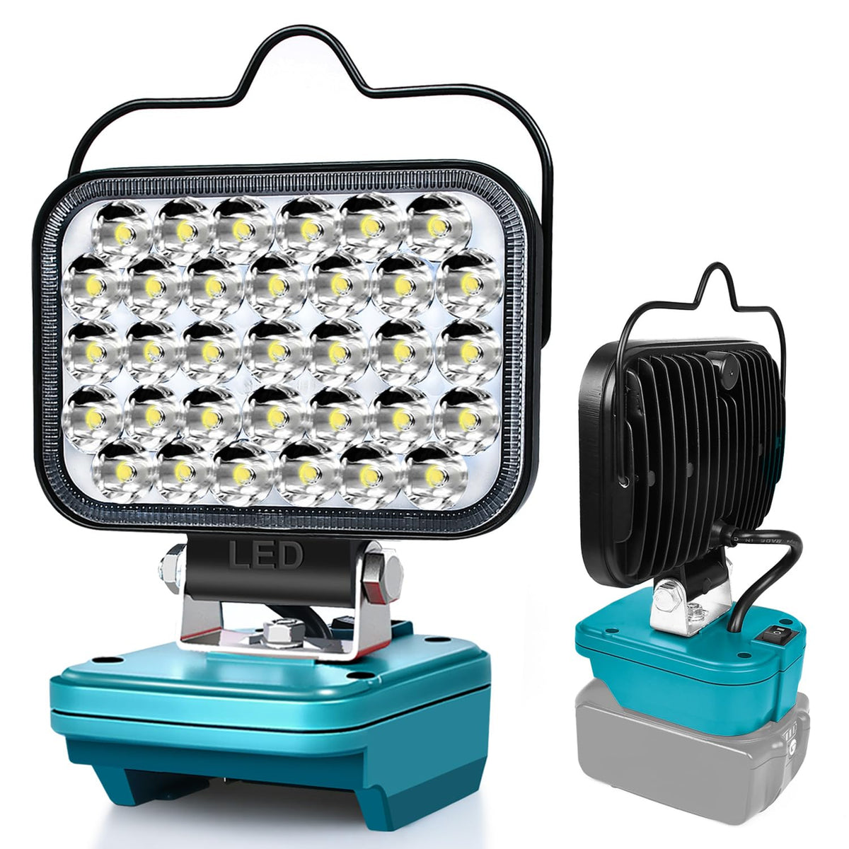 QSDXNYDC Makita 18V LED work light front view for portable workshop illumination