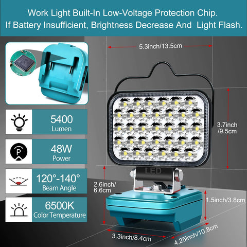 QSDXNYDC Makita 18V LED work light outdoor camping scene